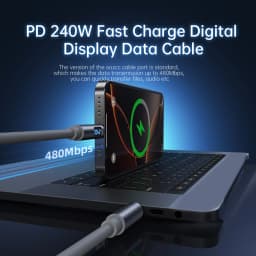 240W Super Charging Cable, LCD Dynamic Display, Type-C to Type-C PD Cable, for iPhone Redmi POCO Samsung