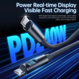 240W Super Charging Cable, LCD Dynamic Display, Type-C to Type-C PD Cable, for iPhone Redmi POCO Samsung