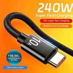 240W 10A Fast Charging Cable PD Braided Charge Cable 1/1.5/2/3M Cable  A To C Quick Charging Cable For  iPhone Huawei Oppo