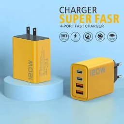 Total 120W Fast Charger USB Type C Cable Fast Charging Phone Power Adapter For iPhone Xiaomi Samsung Quick Charge Wall Charger