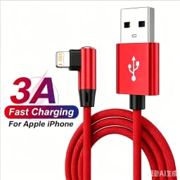Fast Charge Right Angle USB Cable 90 Degree Elbow Gaming Charger for iPhone 13 14 pro 11 12 Mini XS Max XR X 7 8 plus