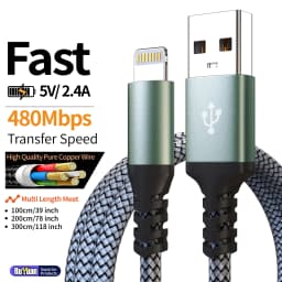 [MFi Certified] 10FT 3m USB A to Lightning Fast Charging Cable  For iPhone 14-8, iPad & AirPods