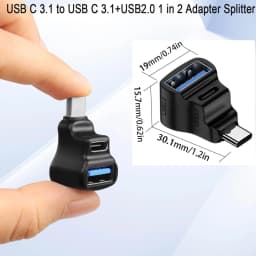 USB-C To USB-C USB-A Adapter 20Gbps USB-C Male To USB-C USB-A Female Adapter 8K 60HZ 180 Degree U-shaped for STEAM DECK