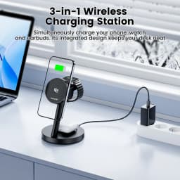 Toocki Qi2.2 25W Magnetic Charger 25W 15W Fast Charge 3-in-1 Wireless Desktop Charger For Samsung iPhone Watch AirPods Earphone