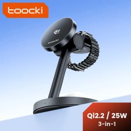 Toocki Qi2.2 25W Magnetic Charger 25W 15W Fast Charge 3-in-1 Wireless Desktop Charger For Samsung iPhone Watch AirPods Earphone