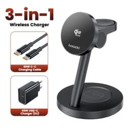 Toocki Qi2.2 25W Magnetic Charger 25W 15W Fast Charge 3-in-1 Wireless Desktop Charger For Samsung iPhone Watch AirPods Earphone