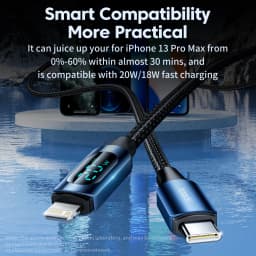 Toocki PD20W USB C Lightning Cable LED Digital Display Fast Charging Cable for iPhone 14 13 12 Pro Max 8 7 Type C to Lightning