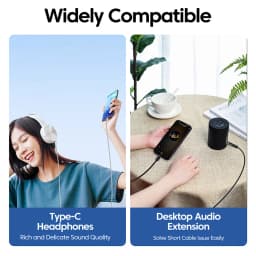 Type C to 3.5mm Headphone Adapter Type C Female to 3.5mm Jack Male Audio Adapter For iPhone 16 17 Samsung Type C 3.5mm Adapter