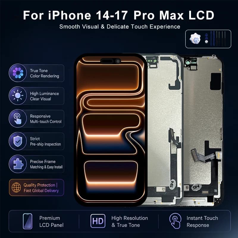 AAA+++ OLED For iPhone 14 15 16 17 LCD Touch Screen Digitizer Assembly For 14 15 Pro 16 Plus 17 Pro Max Incell Replacement Parts