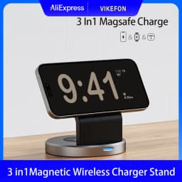 3 In 1 Magnetic Wireless Charger Stand For iPhone 17 16 15 14 13 12 Pro Max iWatch AirPods Station MagSafe Fast Charging Station