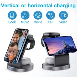 3 In 1 Magnetic Wireless Charger Stand For iPhone 17 16 15 14 13 12 Pro Max iWatch AirPods Station MagSafe Fast Charging Station