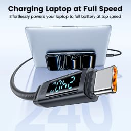 Toocki 240W USB C Cable Type C Fast Charging PD 3.1 Digital Display USB C Silicone Data Cord For iphone16 17 Xiaomi OPPO Macbook