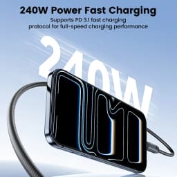 Toocki 240W USB C Cable Type C Fast Charging PD 3.1 Digital Display USB C Silicone Data Cord For iphone16 17 Xiaomi OPPO Macbook