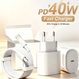 40W Fast Charger For Apple Original iPhone 18 17 16 15 7-14 Pro Max Type C To Lightning Fast Charging USB C Cable Quick Charger