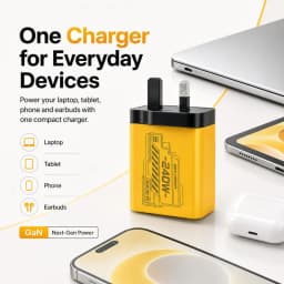 240W GAN Mechanical Fast Charger Multi Port USB Power Adapter Travel Charger Yellow Black White Available EU US Plug