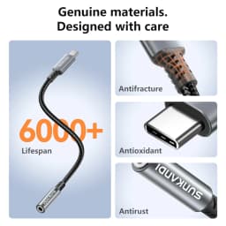 SUNKANDI USB Type C to 3.5mm Female Headphone Jack Adapter, USB C to Aux Audio Dongle Cable Cord for iPad, Samsung, MacBook