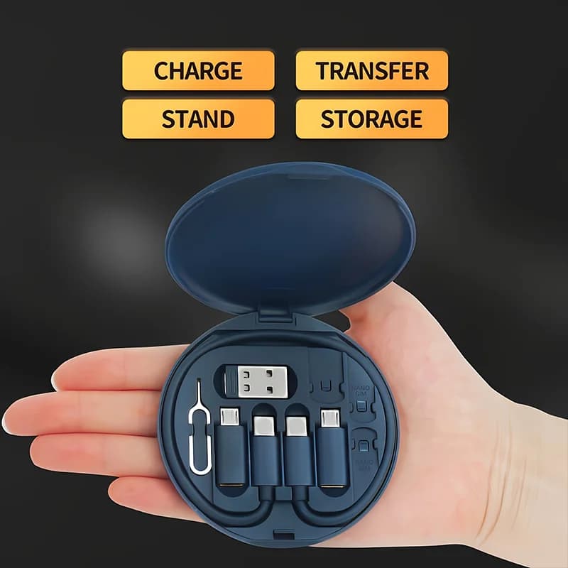 5 in 1 60W USB C To USB C Cable For All Smart Phone Fast Charging Cable Adapter Kit OTG Converter Data Cord Storage Box