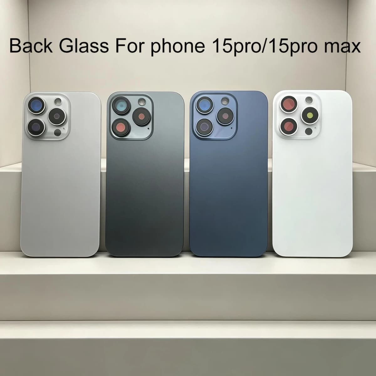 1 Pc Back Glass For iPhone 15 Pro/15 Pro Max Back Glass Panel Battery Cover Replacement Parts Rear Housing with Camera Lens