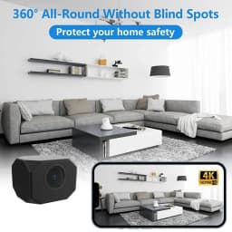 Mini 4K Wireless Security Camera Indoor Outdoor WiFi IP Cam with Night Vision Motion Detection Two-Way Audio Baby Monitor Pet