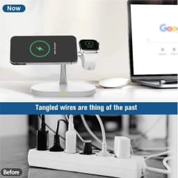 3 IN 1 Magnetic Desktop Wireless Charger For Magsafe iPhone 17 16 15 14 13 12 Samsung S25 S24 Apple Watch Fast Charging Station