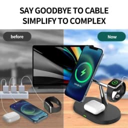3 IN 1 Magnetic Desktop Wireless Charger For Magsafe iPhone 17 16 15 14 13 12 Samsung S25 S24 Apple Watch Fast Charging Station