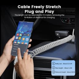 Toocki 1.5m Spring USB Type C Cable for iPhone 17 16 15 Samsung Galaxy S26 S25 S24 Xiaomi Huawei Fast Charging Cable Data Wire