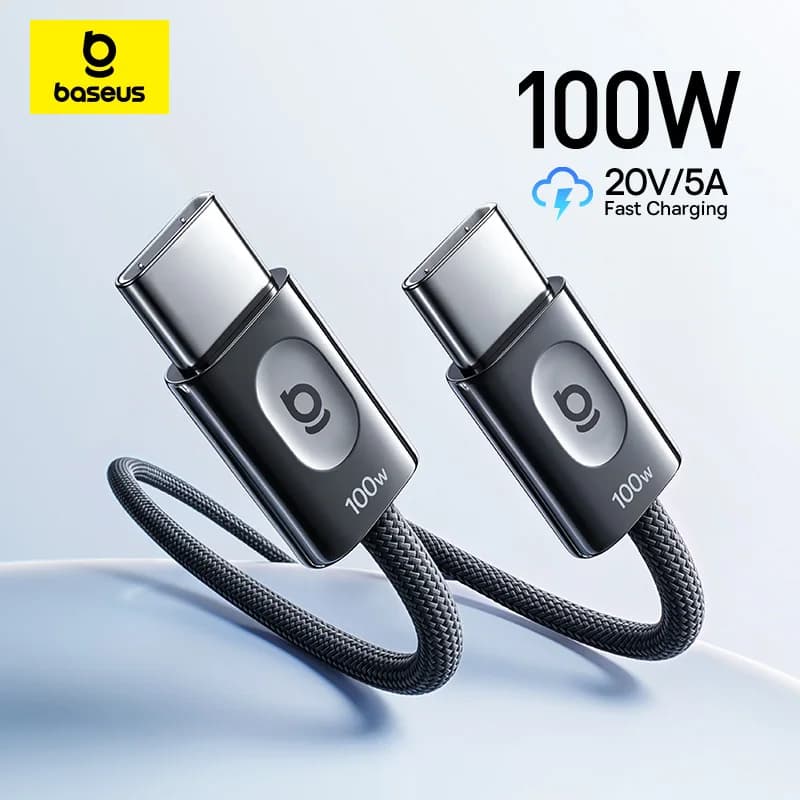 Baseus 100W Fast Charging Cables for iPhone 17 16 15 Plus Promax TypeC To USB Type C Wire Cable For Macbook iPad Data Cord