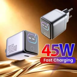 45W GaN Charger With AI Smart Screen Display For iPhone 17 16 15 Samsung Xiaomi PD 3.0 QC 3.0 USB C PD Wall Charger Adapter