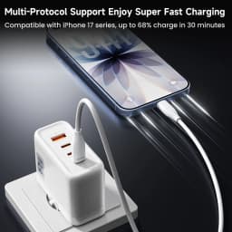 Toocki 67W GaN Grounded USB C Phone Charger Adapter PPS PD SFC3.0 Super Fast Charging Charger for Samsung S26 Buds iPhone Laptop