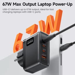 Toocki 67W GaN Grounded USB C Phone Charger Adapter PPS PD SFC3.0 Super Fast Charging Charger for Samsung S26 Buds iPhone Laptop