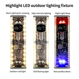 PD100W High-Power Power Bank Case Solder-Free 8-Cell 21700 Battery Holder DCVoltage Regulation High-Brightness LED Outdoor Light
