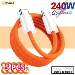 5PCS USB C Cable to USB C 240W Fast Charging Charger Cable Supports Fast Charging For iPhone 17 16 15 Samsung Huawei Xiaomi Etc