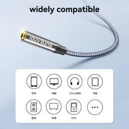 SUNKANDI Headphone Extension Cable, 90-Degree Right Angle Male to Female Stereo Audio Cable for Smartphones, Media Player