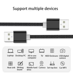 NNBILI USB to USB Extension Cable Type A Male to Male USB Extender for Radiator Hard Disk Webcom Camera USB Cable Extens