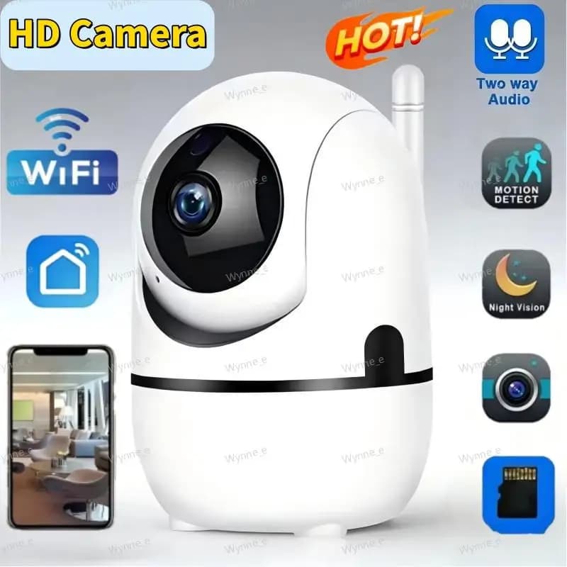 WiFi Wireless Mini Smart Home Surveillance Camera HD Infrared Night Vision Auto Tracking Function Security Monitoring Device