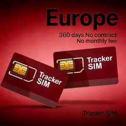 Europe 4G SIM Card for GPS Tracker, No Contract, 360MB/500MB 360 Days LTE Cat1 M2M Roaming, for TK303F ST-902 C08 Etc