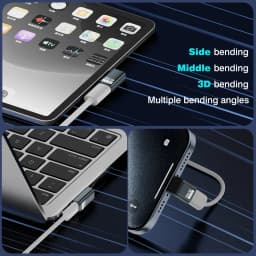 Thunderbolt 5/4/3 Elbow Adapter 80Gbps USB4 V2.0 Right Angle Adapter 90 Degree L-Shaped USB-C to USB-C Connector 240W PD 8K60Hz