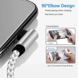 USB Cable 90 Degree For iPhone 14 13 12 11 Pro Max X XR 6s 7 8 Plus 1m 2m Lead Mobile Phone Fast Charging Cord Data Charger Wire