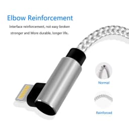USB Cable 90 Degree For iPhone 14 13 12 11 Pro Max X XR 6s 7 8 Plus 1m 2m Lead Mobile Phone Fast Charging Cord Data Charger Wire
