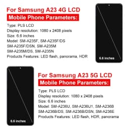 6.6” For Samsung Galaxy A235 A235F LCD A236 Display Touch Screen Digitizer Assembly For Samsung A23 4G 5G A236B LCD Replacemen