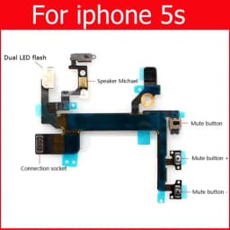 Genuine Mute&Volume&Power Flex Cable for iPhone 4 4S 5 5S 5C SE Volume &power switch on/off button flex ribbon replacement parts