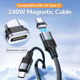 240W PD 3.1 USB C To Type C Magnetic Data Cord Fast Charger USB C Cable Embedded Interface For iPhone 17 16 Huawei Samsung S23