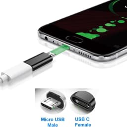 USB C/Micro To Micro/USB-C Adapter Type-C Female Converters, Charging And Data Sync for Galaxy S7 And More Micro Port Devices