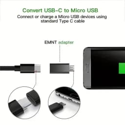 USB C/Micro To Micro/USB-C Adapter Type-C Female Converters, Charging And Data Sync for Galaxy S7 And More Micro Port Devices