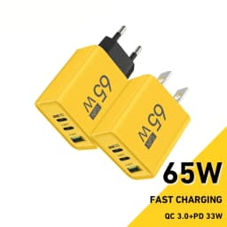 65W GaN USB C Charger Type C Fast Charge Charger Power Adapter For iPhone Samsung Xiaomi Huawei QC3.0 EU/US/KR Plug Wall Charger