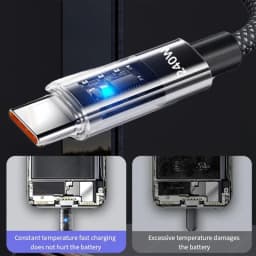 240W Nylon USB C PD Super Fast Charging Data Cable with LED Digital Display USB To Type C Quick Charge Data Cords 0.25/1/1.5/2M