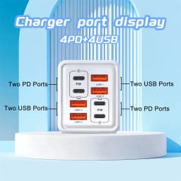 240W USB C Charger 8 Ports Fast Charging Phone Charger Adapter For iPhone Samsung Xiaomi Huawei EU/US/UK Plug Quick Wall Charger