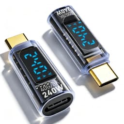 240W USB C Power Meter Tester LED Digital Display Voltage Current Wattage Detector Type C Male to Female Extender for SmartPhone