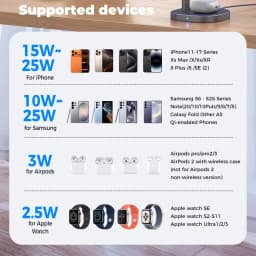 Qi2.2 25W TEC Stand Wireless Charger 3in1 Cooling Magnetic Charging Station for iPhone Sumsung iWatch Airpods