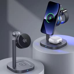 Qi2.2 25W TEC Stand Wireless Charger 3in1 Cooling Magnetic Charging Station for iPhone Sumsung iWatch Airpods